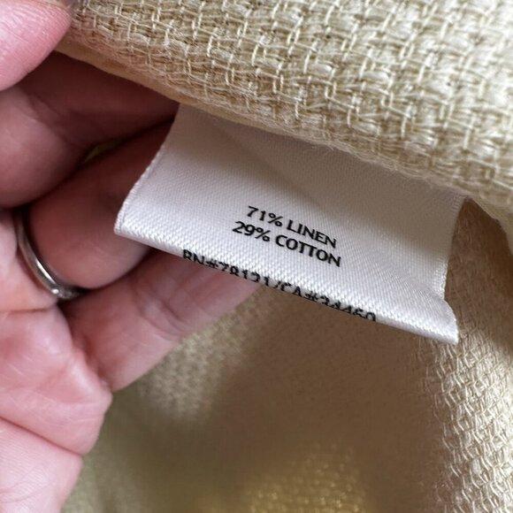 Eileen Fisher Linen Cotton Open Blazer Jacket Size XL Yellow Coastal Boho Lux - Picture 7 of 10